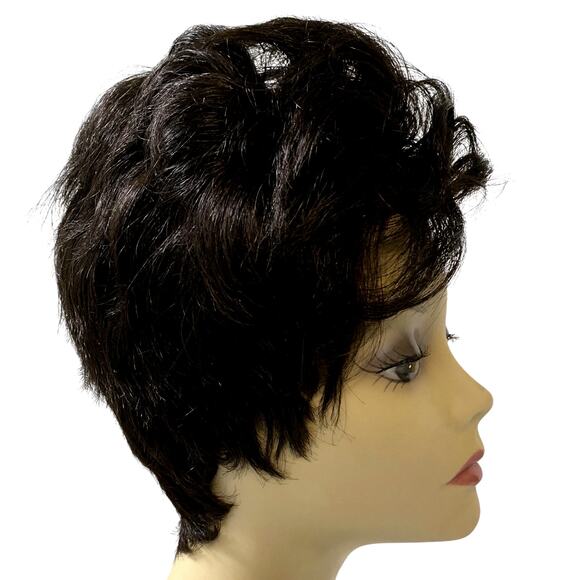 Human Hair Razor Pixie Wig Vivica A Fox H205V Black Pure Stretch Cap NWT - Picture 7 of 10